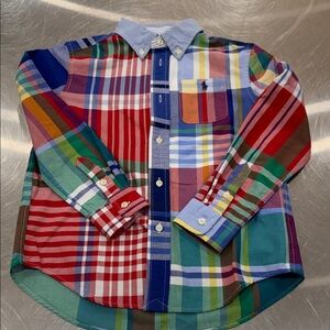 NWT Polo Ralph Lauren Multicolor Plaid Kids Button Down Shirt